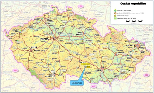 Mapa - kde nás najdete - Budíkovice